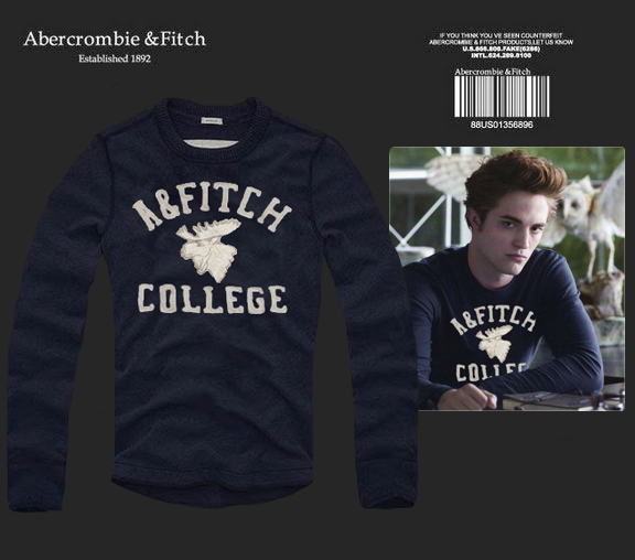 Abercrombie Fitch Hombres De Cuello Redondo Con Gente Fotos Largo Remera AF6000